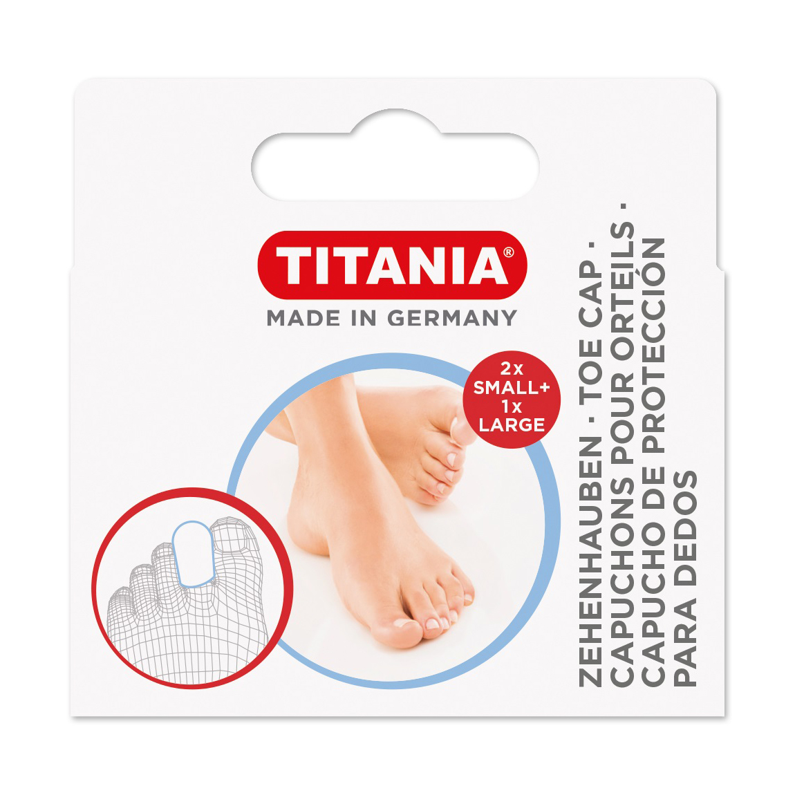 

Набір захiсних ковпачків TITANIA для пальцiв нiг, 3шт,5214 BOX