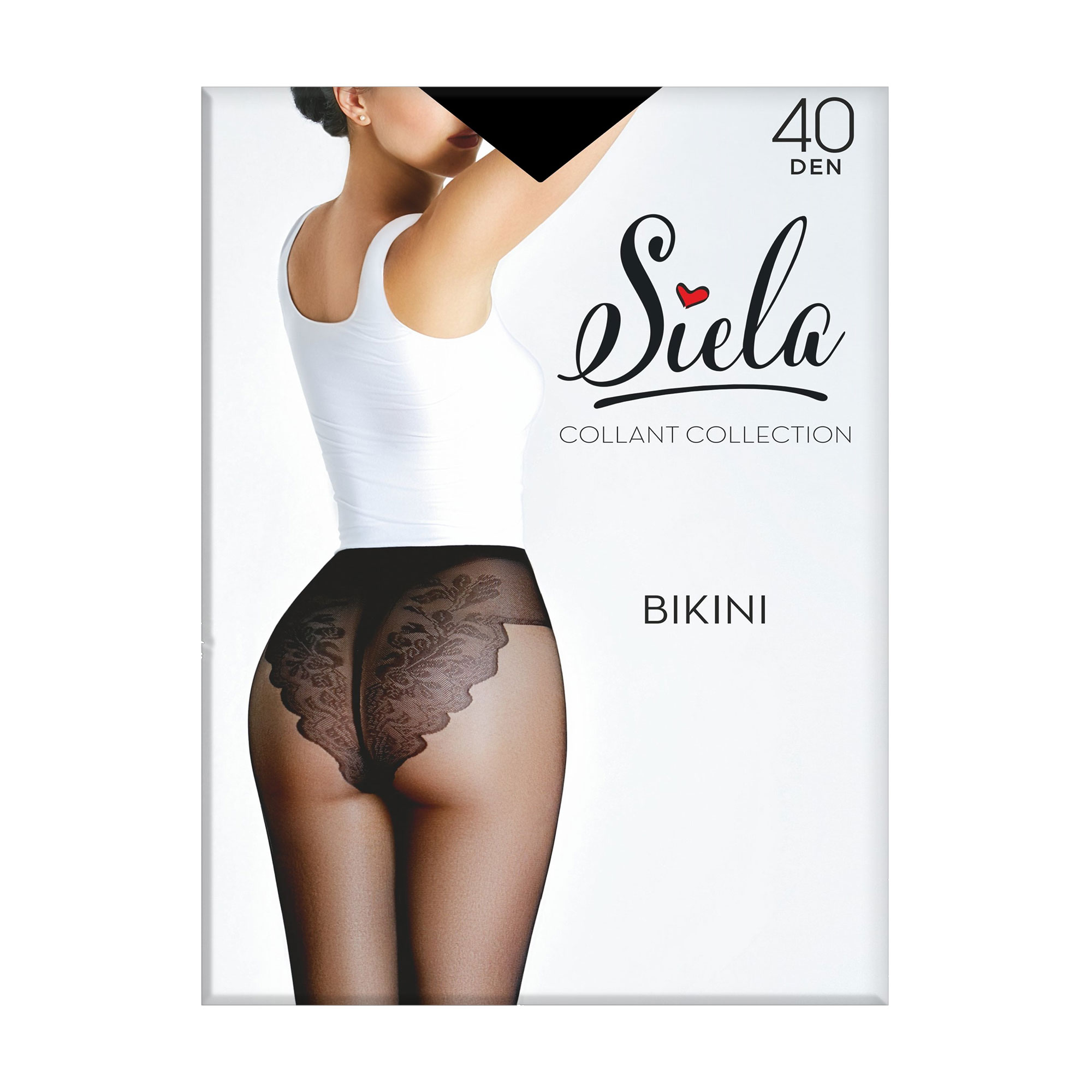 

Колготки жіночі Siela Bikini з мереживними трусиками, 40 DEN, Nero, розмір 4