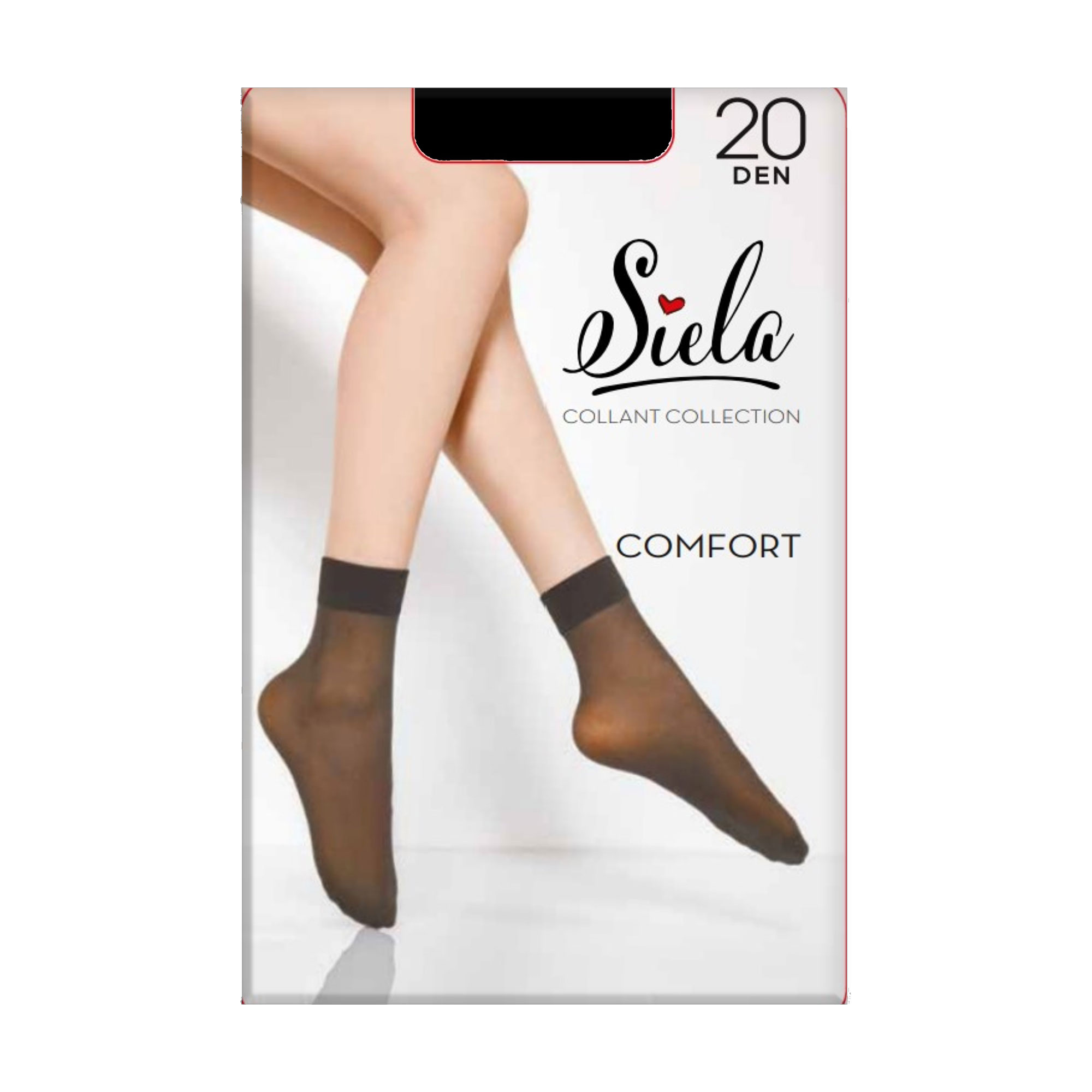 

Шкарпетки жіночі Siela Comfort 20 DEN, Nero, безрозмірні, 2 пари