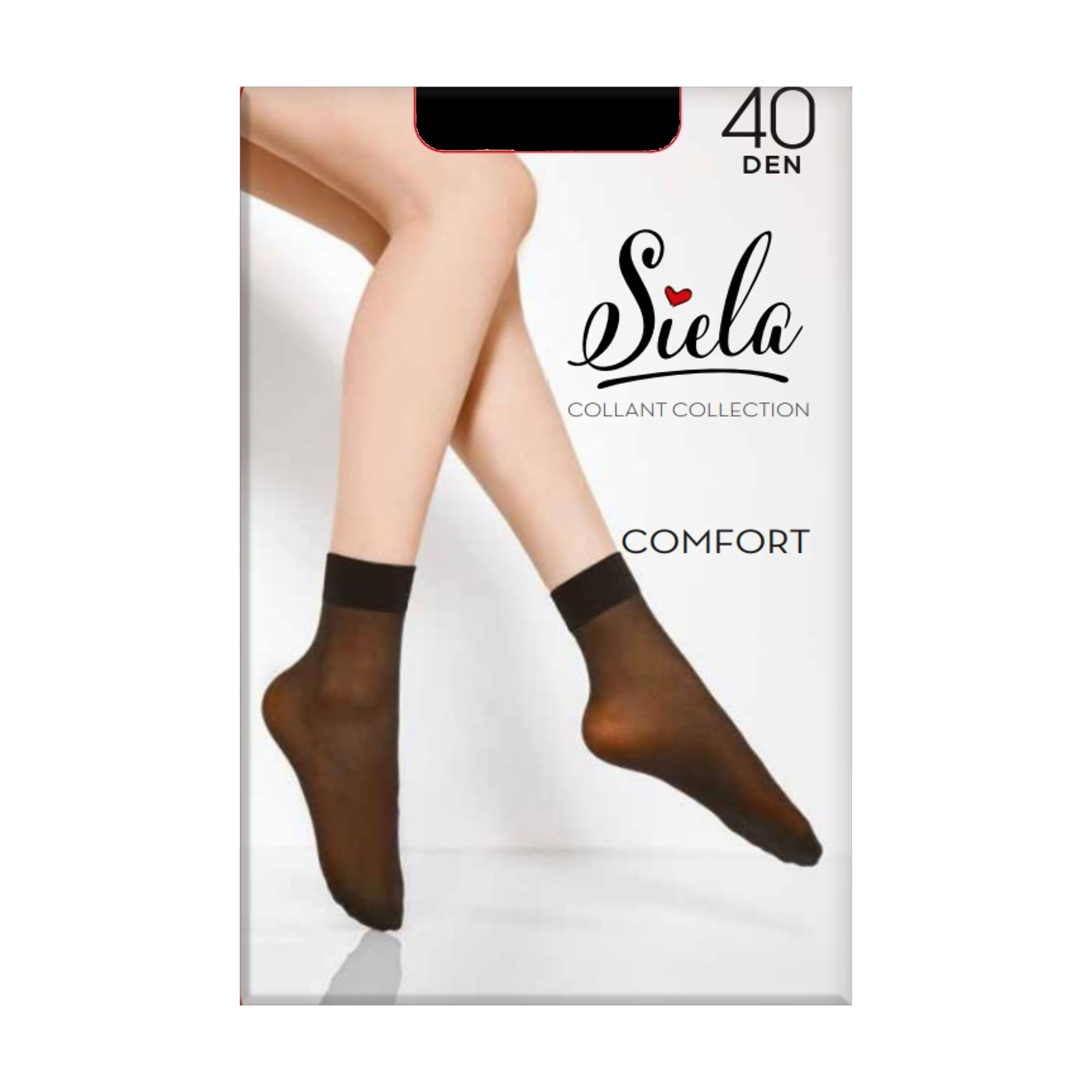 

Шкарпетки жіночі Siela Comfort 40 DEN, Nero, безрозмірні, 2 пари