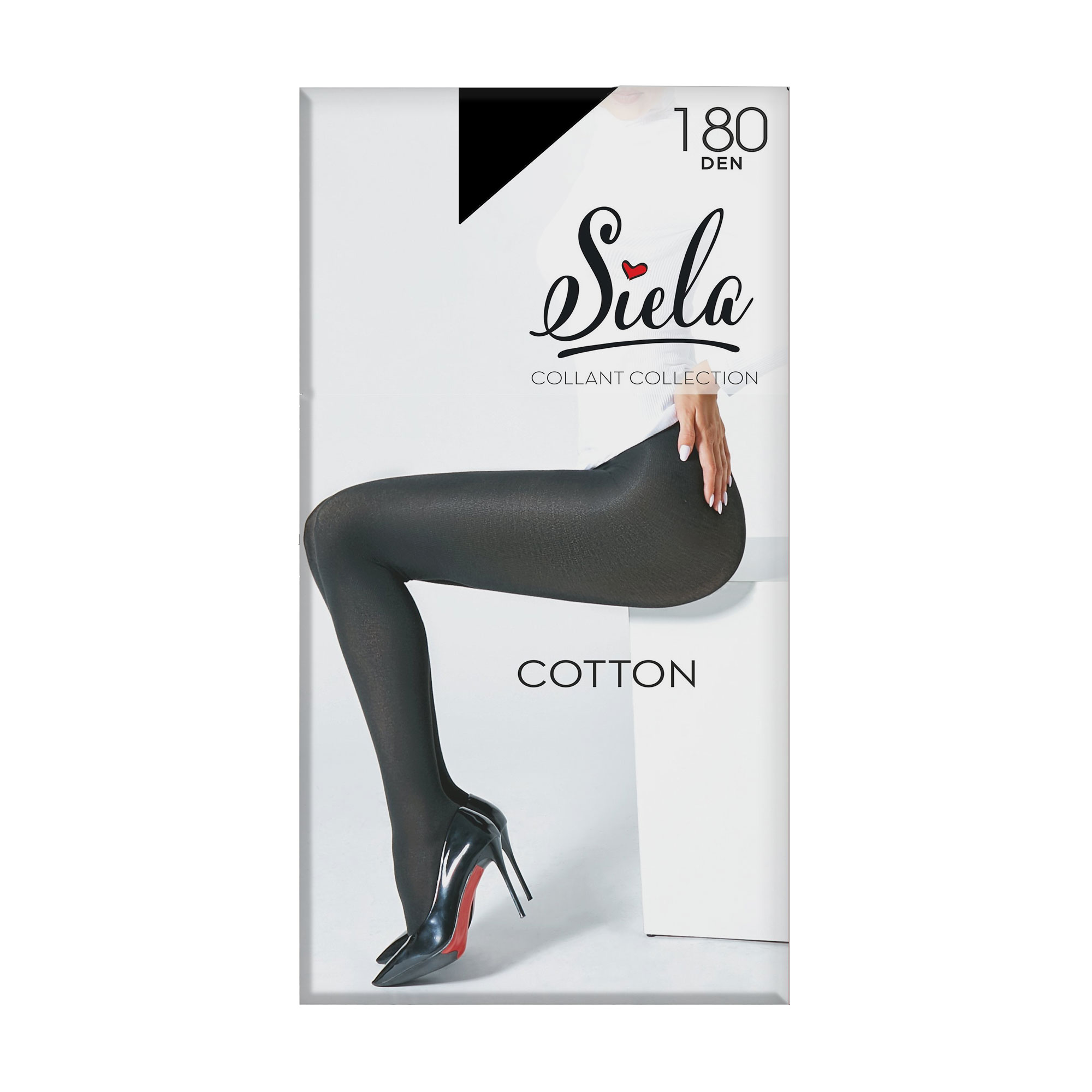 

Теплі колготки жіночі Siela Cotton 180 DEN, Nero, розмір 2