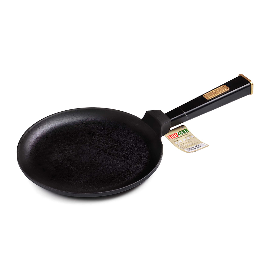 

Сковорода Brizoll Optima-black 559-205 чугунна з ручкою, 22*1,5 см