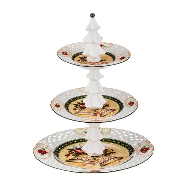 

Фруктовниця Lefard Christmas collection 986-020, 3 яруса, 34 см, 26/19/15 см