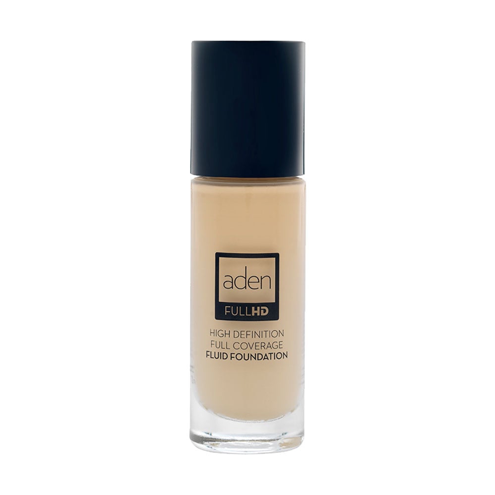 

Тональна основа-флюїд для обличчя Aden Full HD Fluid Foundation 01 Porcelain, 20 мл