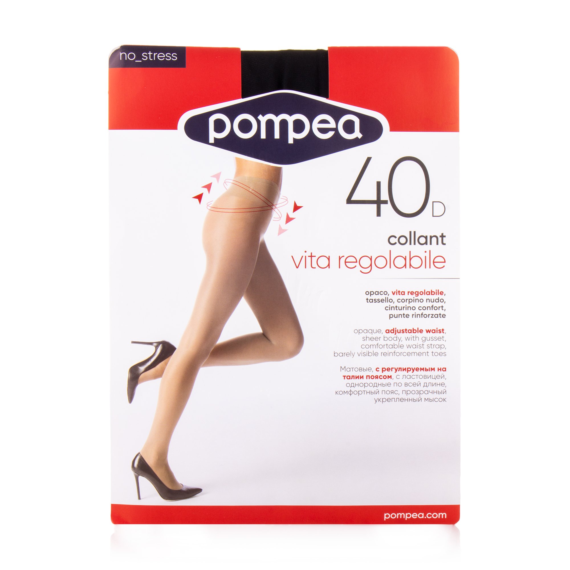 

Колготки жіночі Pompea Collant Vita Regolabile 40 DEN Nero, р. 1/2S