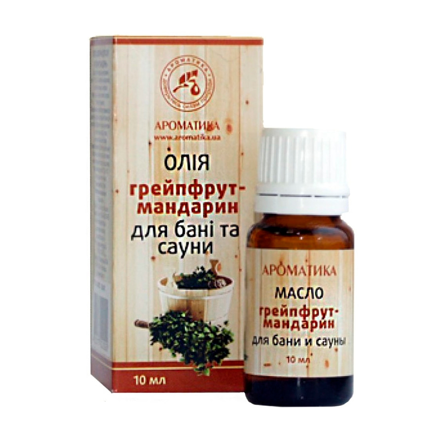 

Олія косметична для саун Грейпфрут-Мандарин" Ароматика, 10 мл"