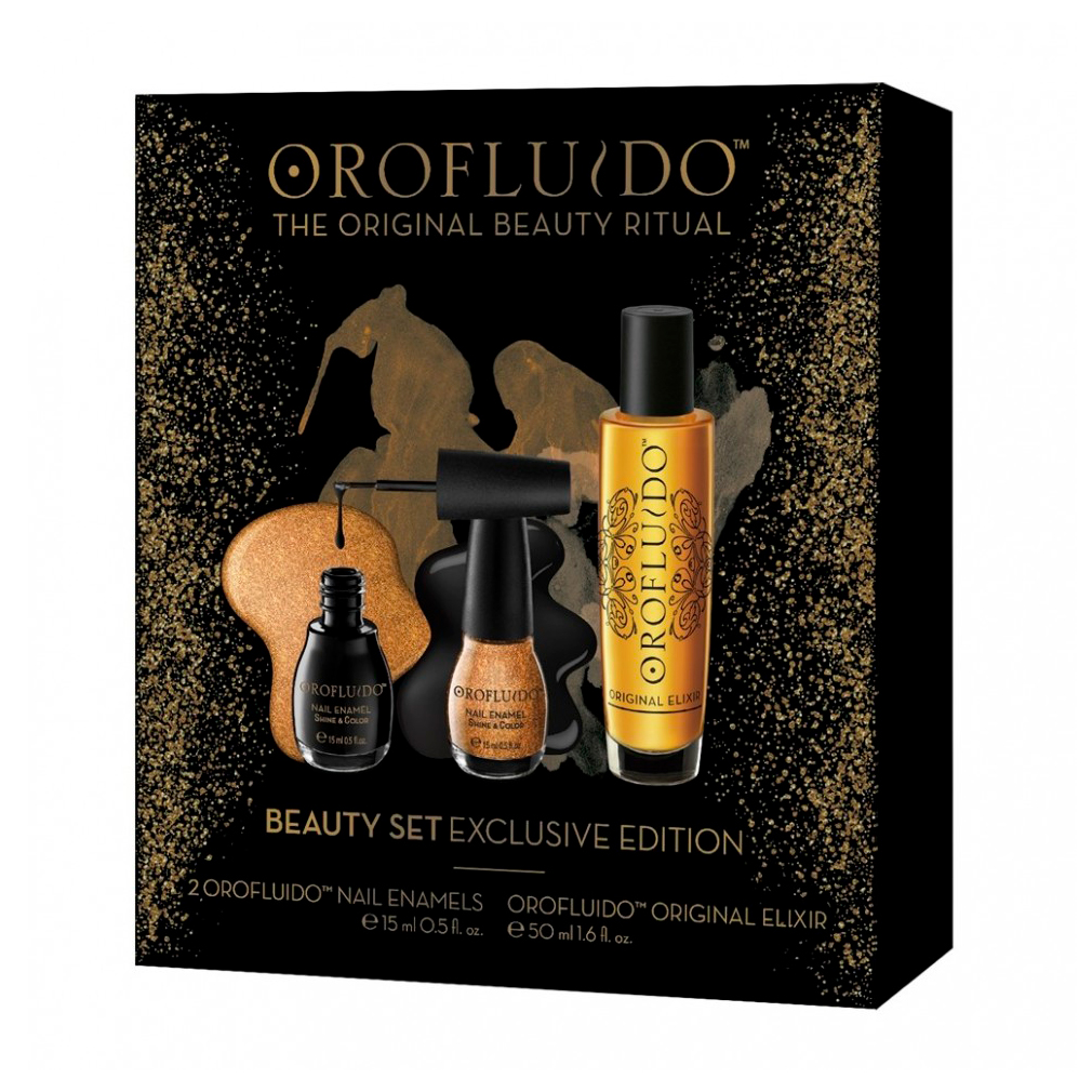 

Набір Orofluido Liquid Gold еліксир + 2 лаку для нігтів 50 + 15 + 15мл