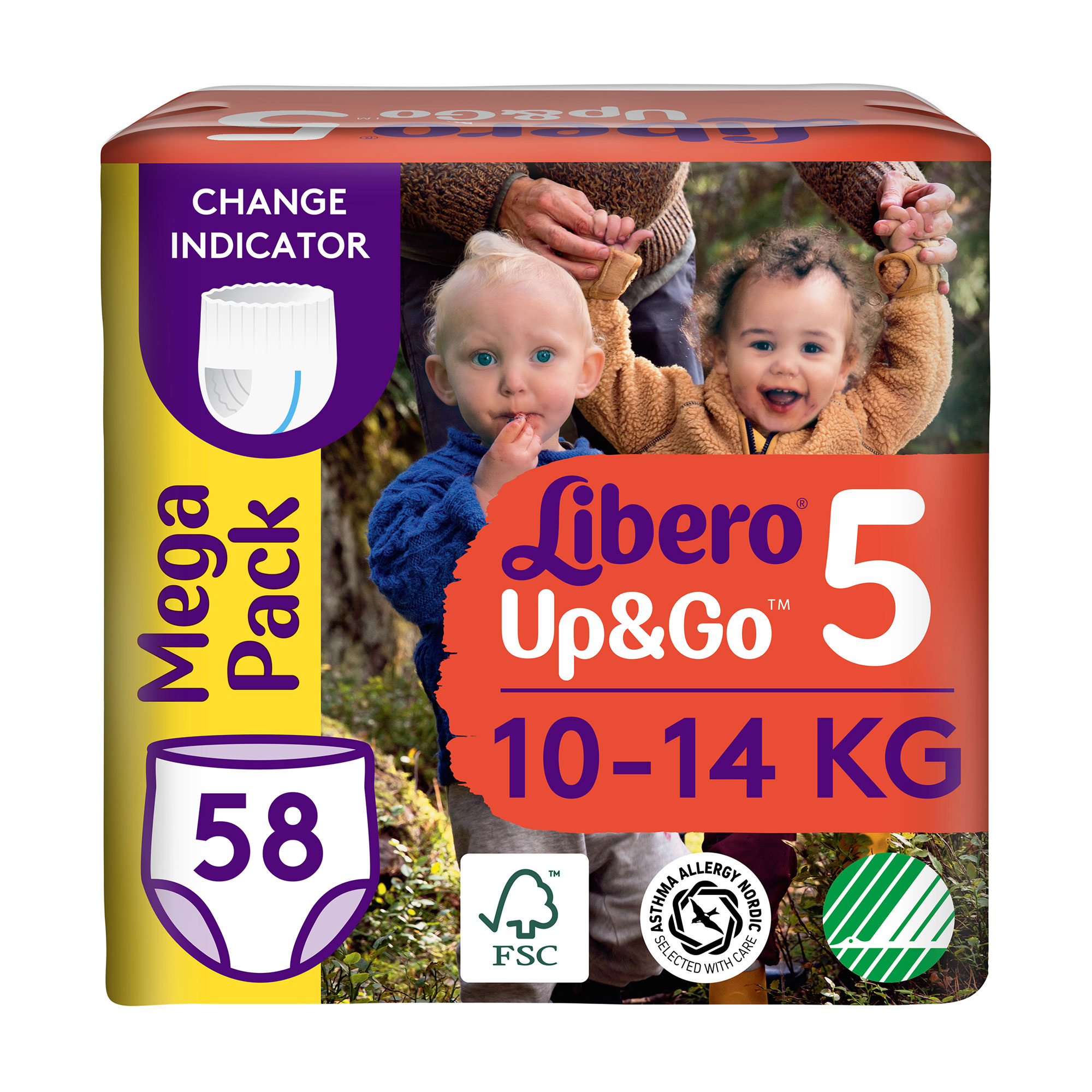 

Уцінка! Підгузки-трусики Libero Up&Go розмір 5 (10-14 кг), 58 шт