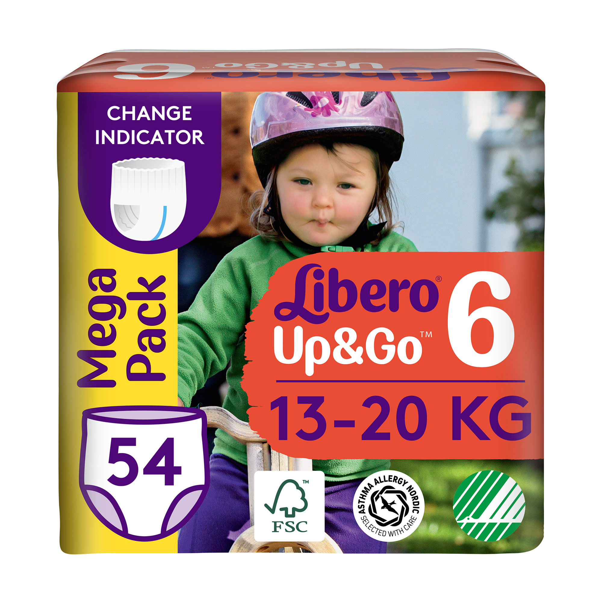 

Підгузки-трусики Libero Up&Go розмір 6 (13-20 кг), 54 шт