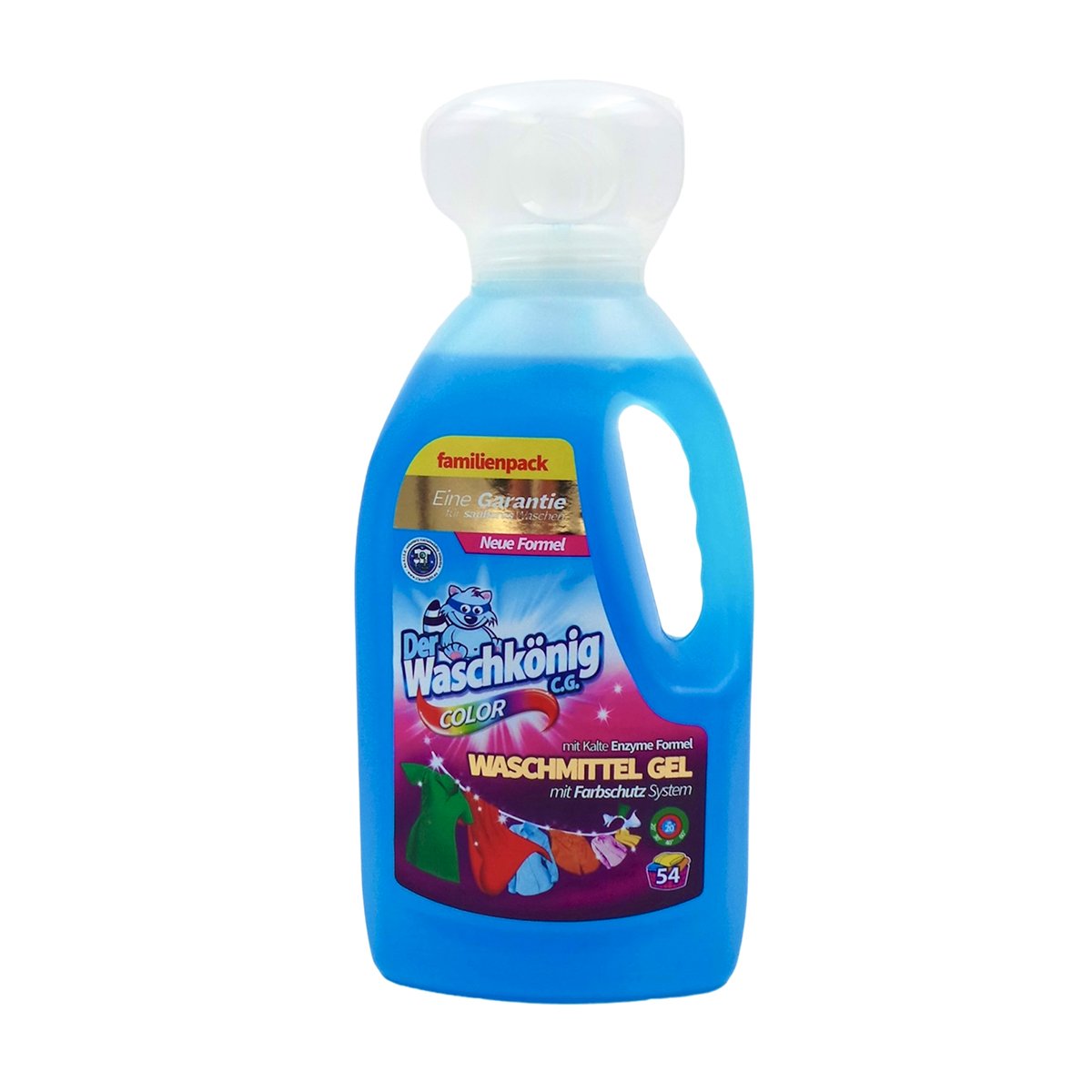 

Гель для прання Der Waschkonig Color, 54 циклів прання, 1.625 л