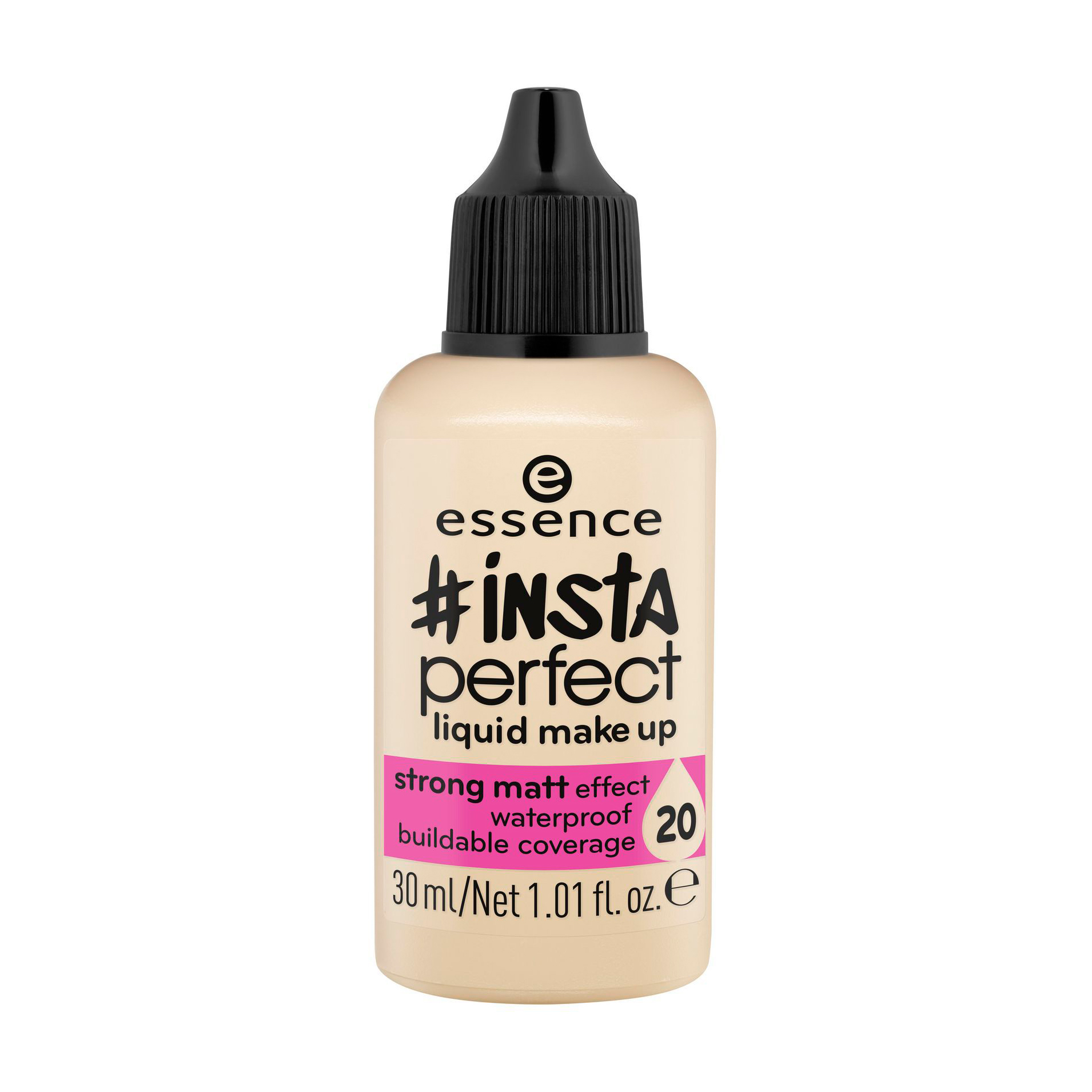 

Тональна основа Essence Insta Perfect Liquid Makeup матовий ефект, водостійка, 20 Very Vanilla, 30 мл