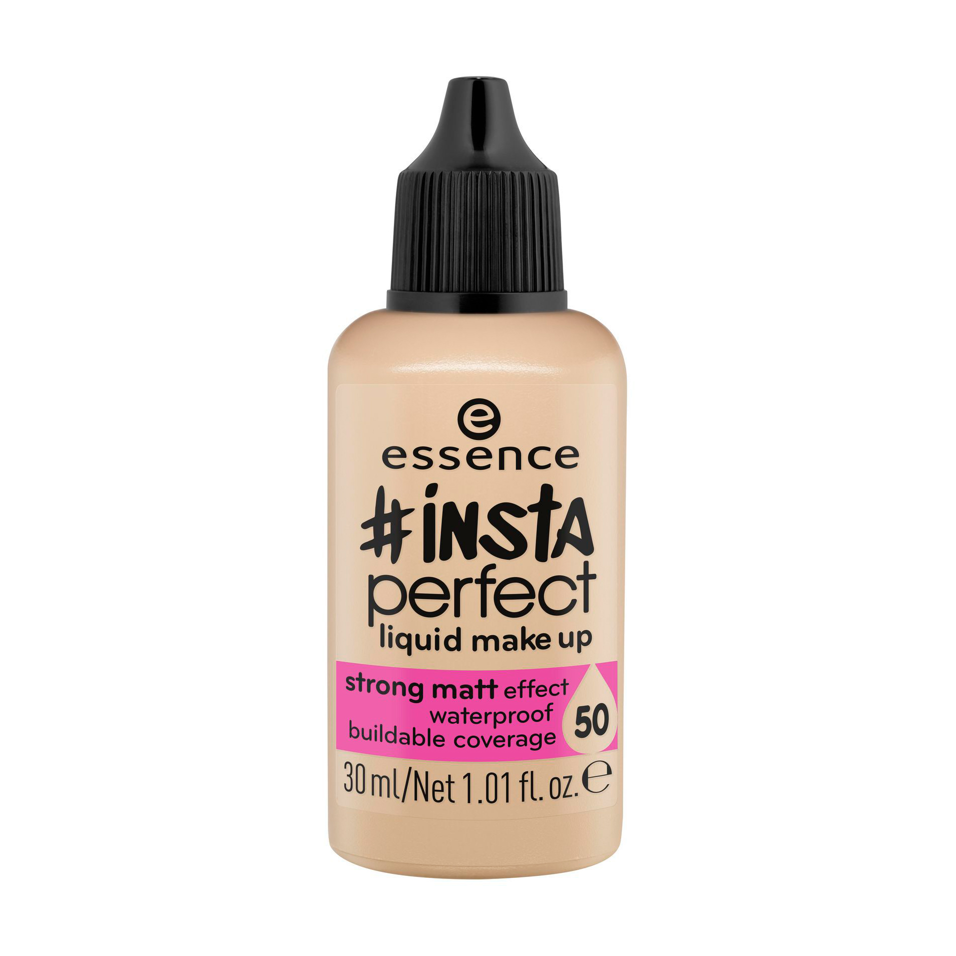 

Тональна основа Essence Insta Perfect Liquid Makeup матовий ефект, водостійка, 50 Perfect Honey, 30 мл