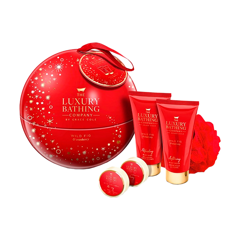 

Подарунковий набір Grace Cole Wild Fig & Cranberry Opulence (гель для душу, 50 мл + крем для тіла, 50 мл + бомба для ванни, 2*25 г + мочалка)