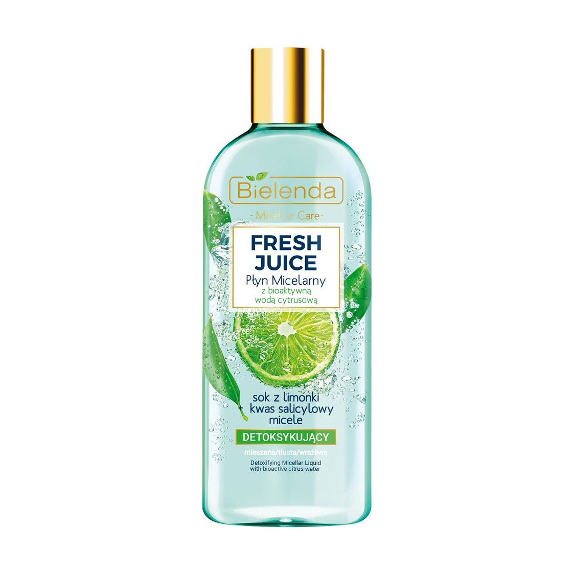 

Уцінка! Міцелярна рідина для обличчя Bielenda Fresh Juice Лайм, Детоксикація, 500 мл