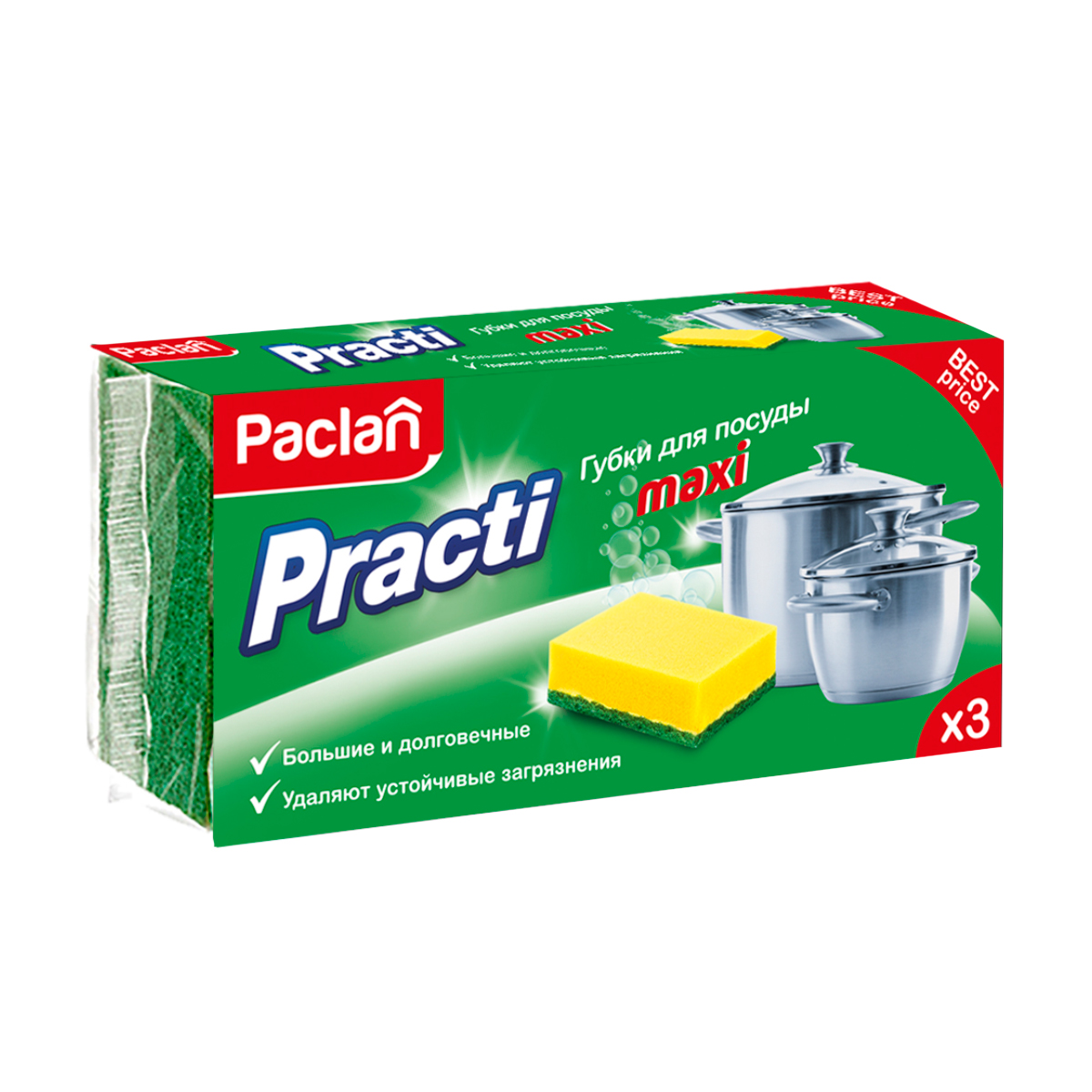 

Губки кухонні Paclan Practi Maxi, 3 шт