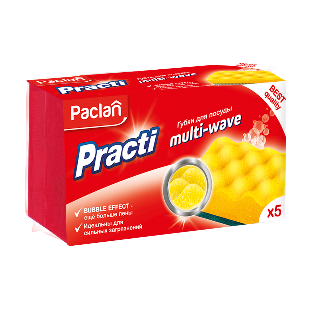 

Губки кухонні Paclan Practi Мulti-wave, 5 шт
