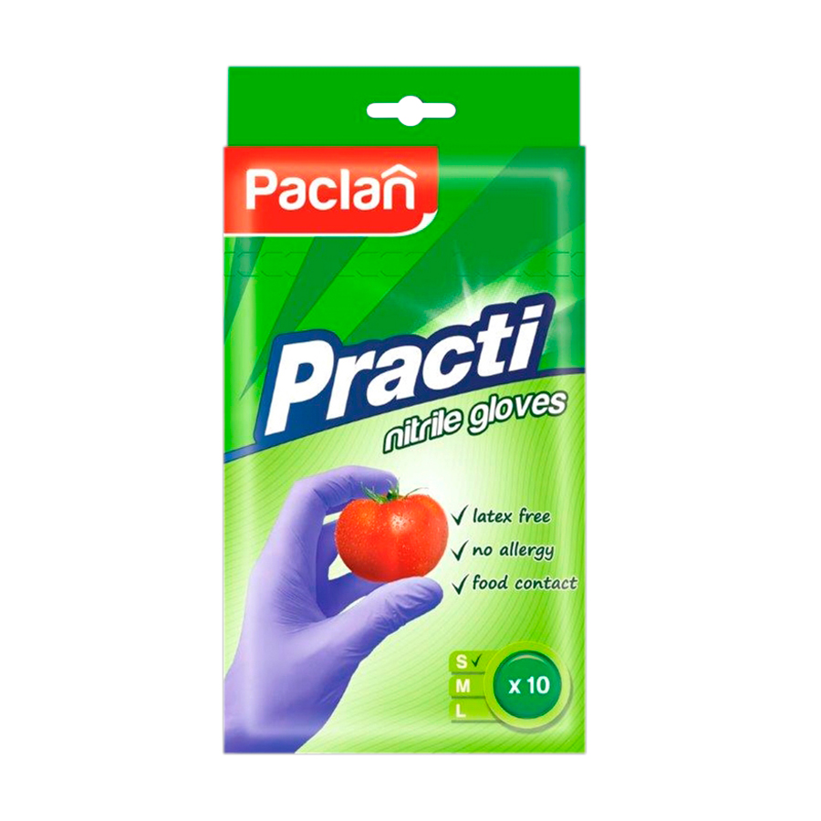 

Рукавички Paclan нітрилові р. S, 10 шт