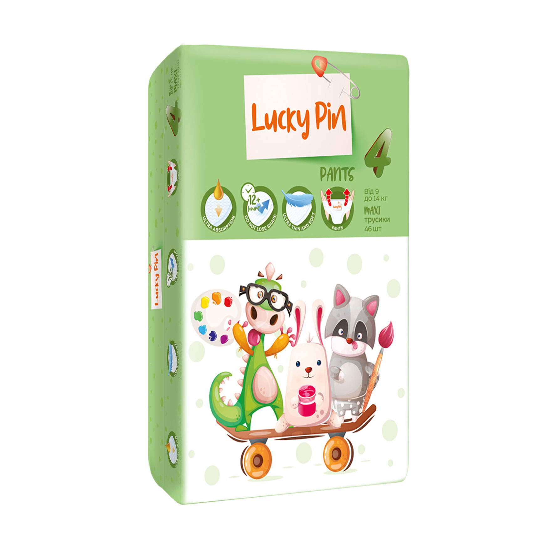

Підгузки-трусики Lucky Pin розмір 4 (9-14 кг), 46 шт