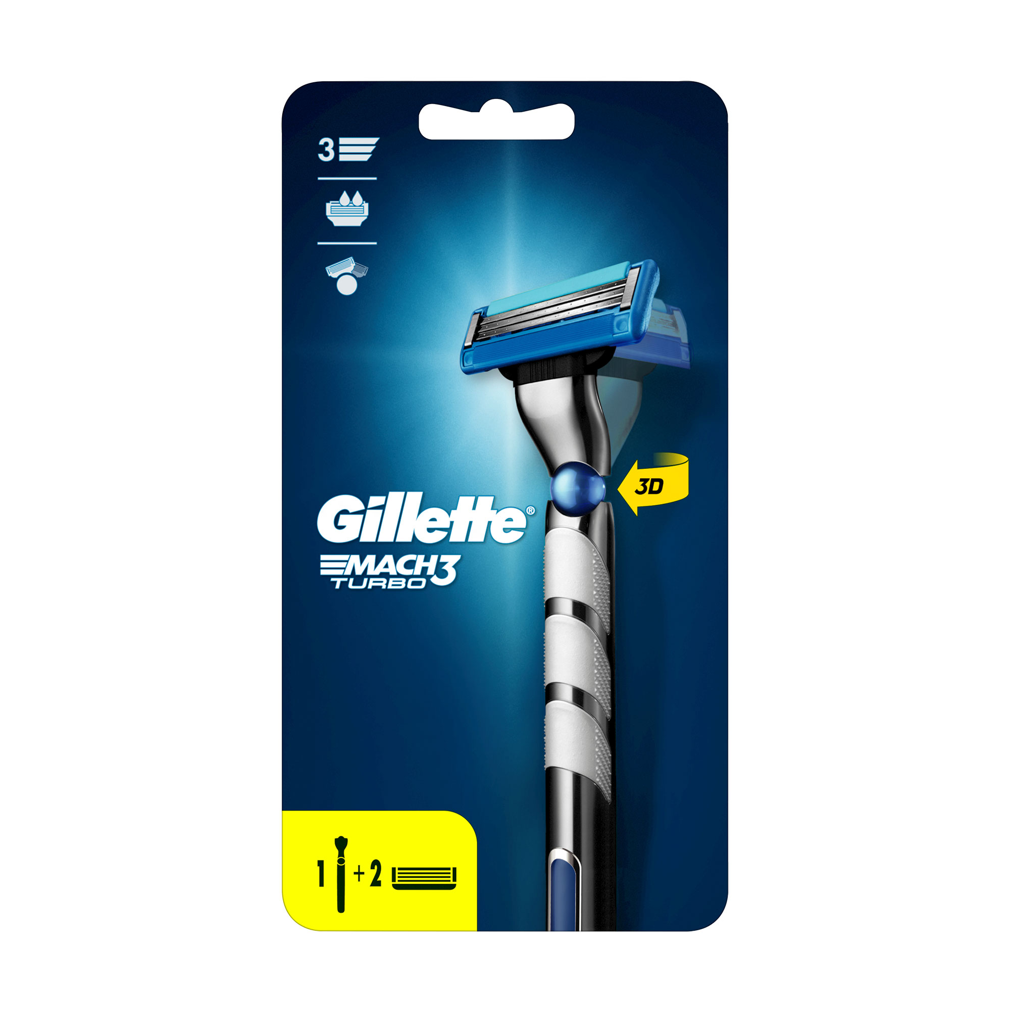 

Бритва Gillette Mach3 Turbo 3D з 2 змінними картриджами, чоловіча