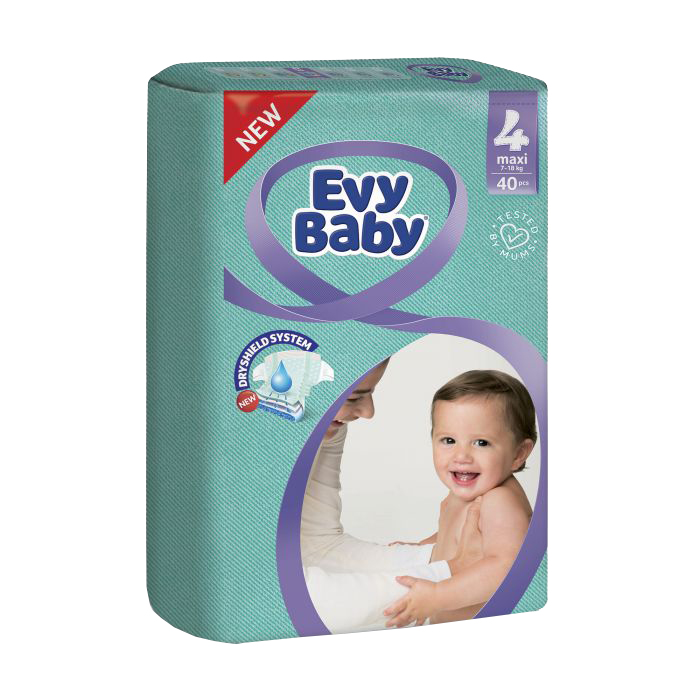 

Підгузки Evy Baby Maxi розмір 4, 7 -18 кг, 40 шт