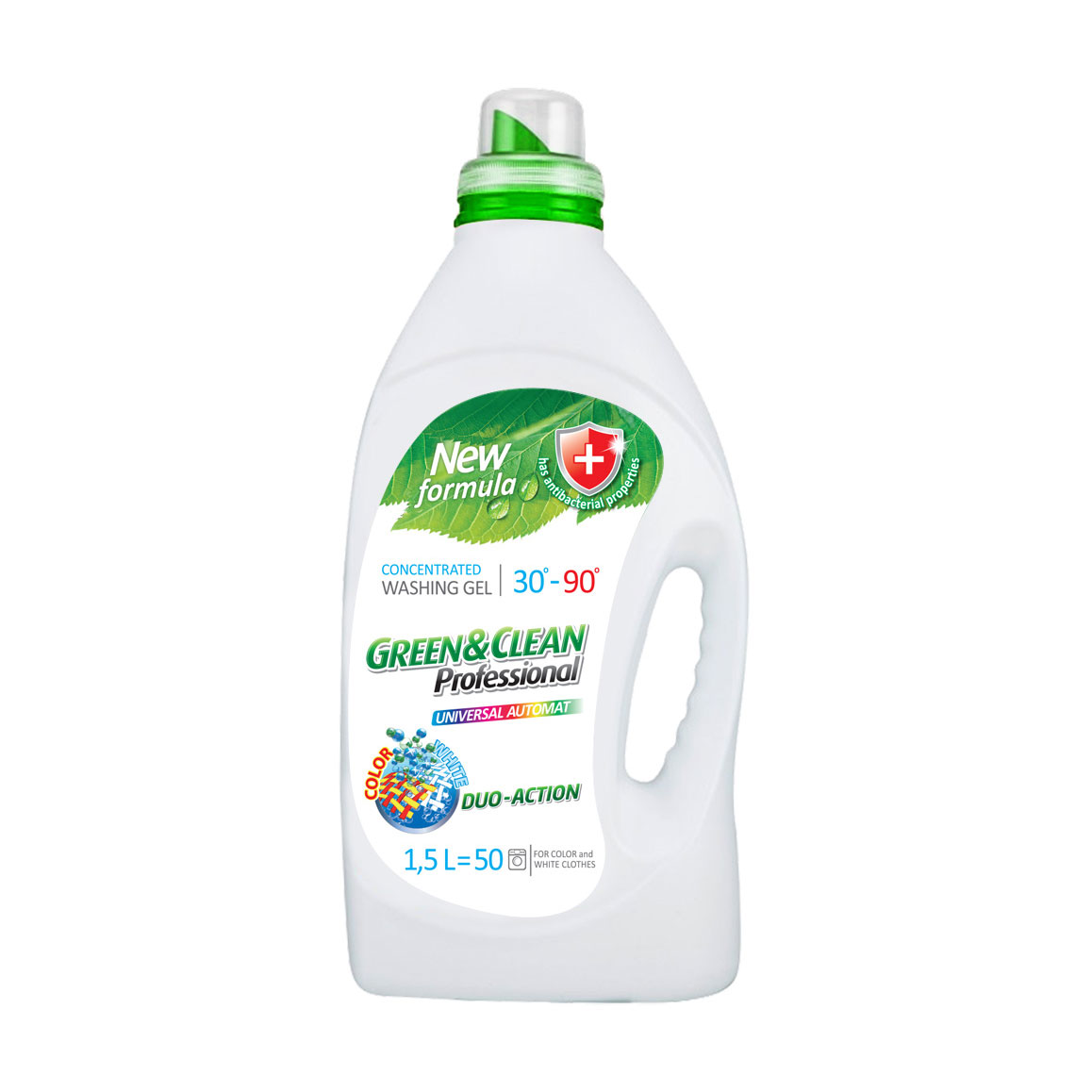 

Уцінка! Гель для прання Green&Clean Professional для кольорового та білого одягу, 50 циклів прання, 1.5 л
