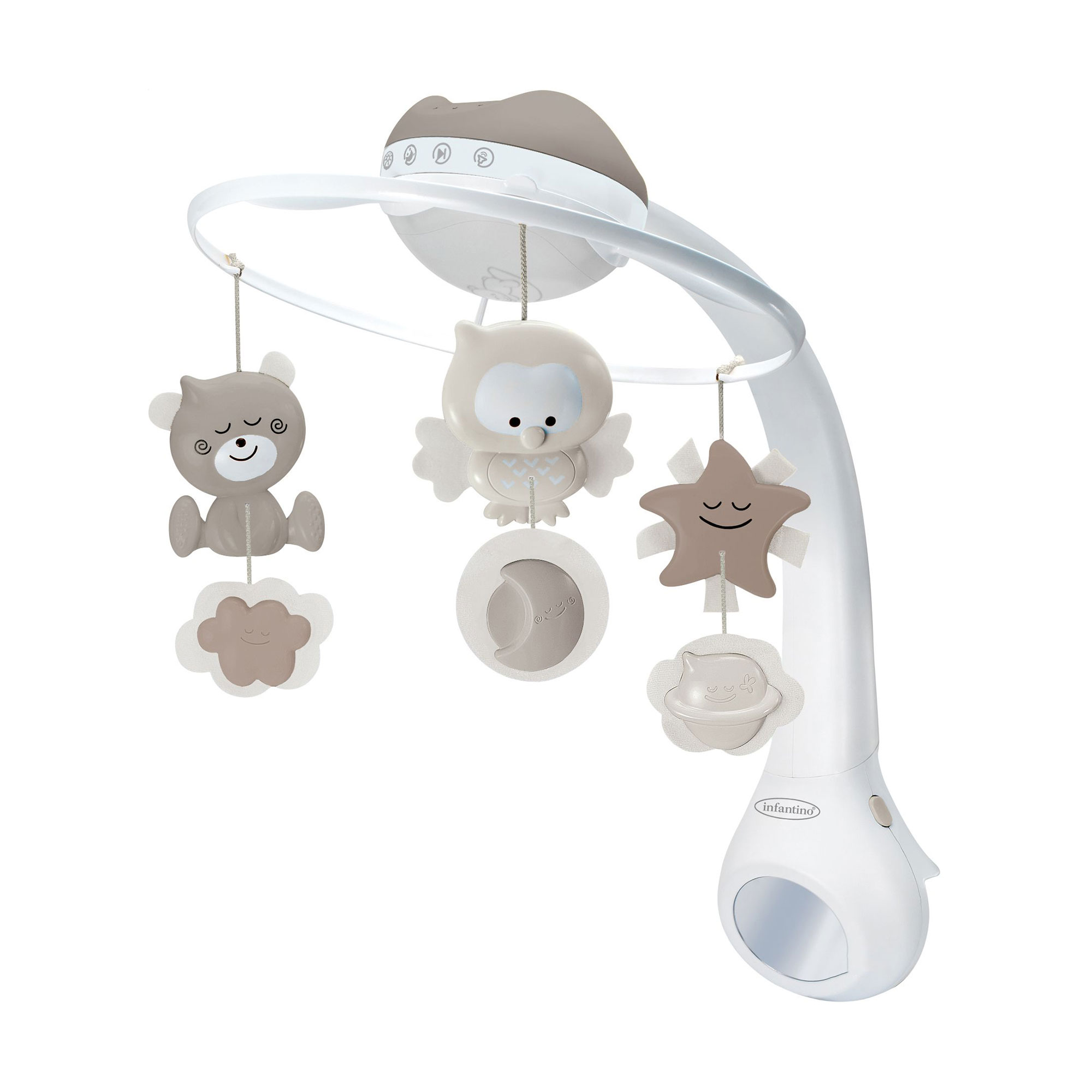 

Музичний мобіль Infantino 3 в 1 з проектором, сірий, від народження (004915I)