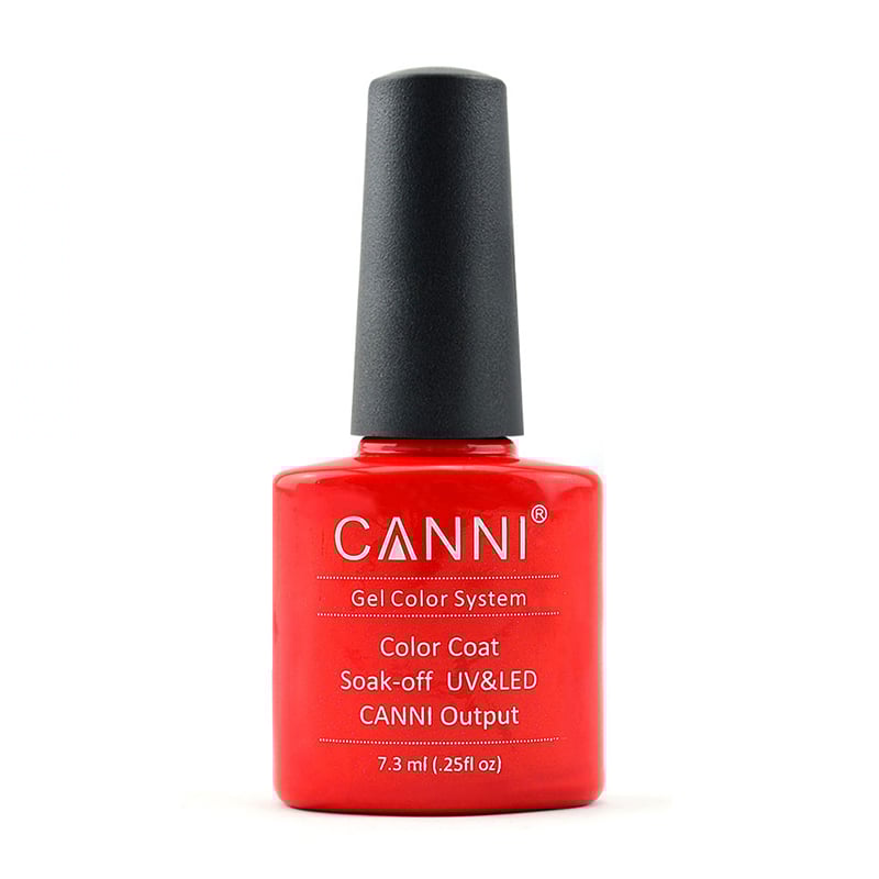 

Уцінка! Гель-лак для нігтів Canni Gel Color System Color Coat Soak-off UV&LED 110 Червоний с шиммером, 7.3 мл