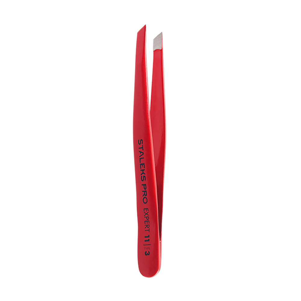 

Пінцет для брів Staleks Pro Expert 11 Type 3 (широкі скошені кромки, фіолетовий),TE-11/3