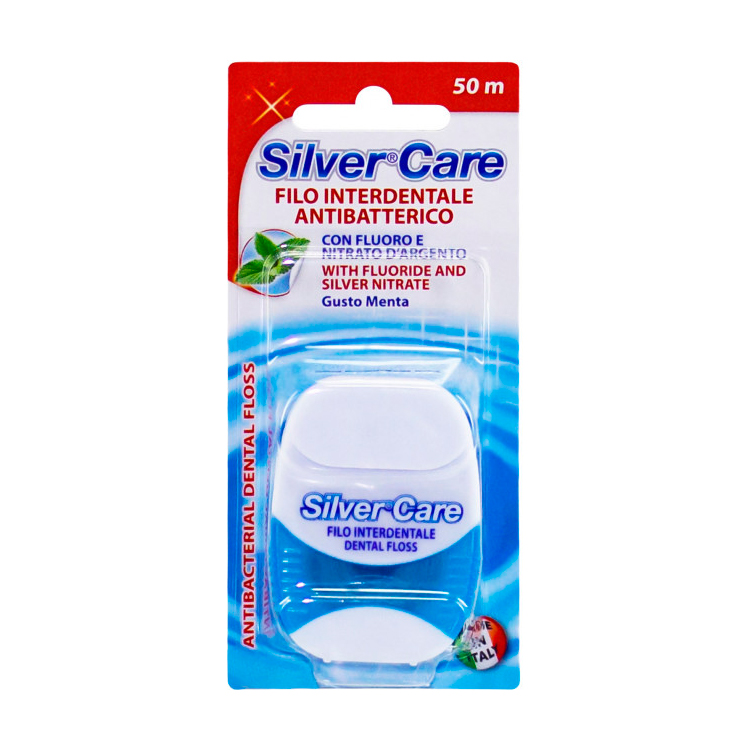 

Зубна нитка Silver Care з фтором та нітратом срібла, 50 м
