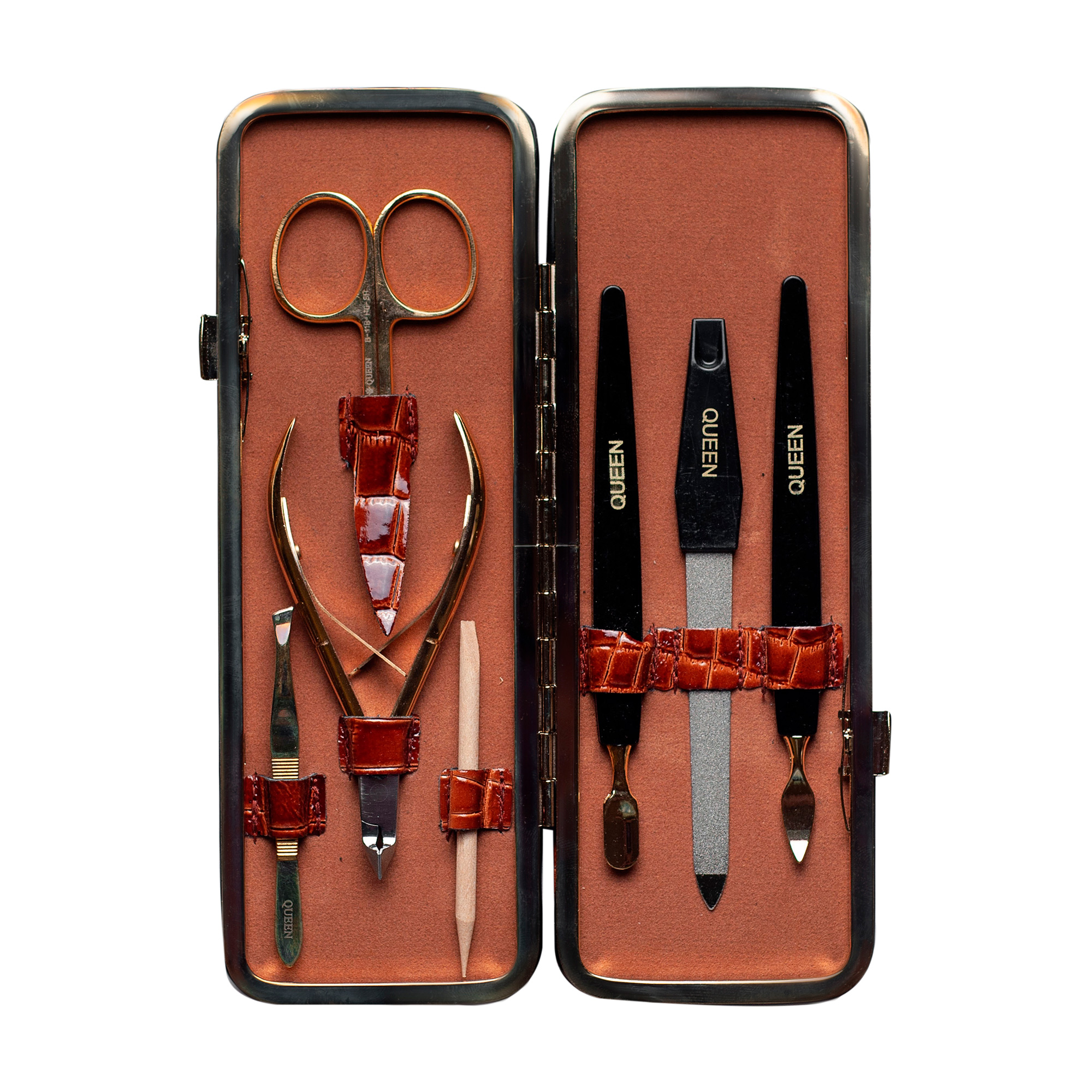 

Манікюрний набір Zinger MSQ-401-G Золотий, довгої прямокутної форми, 7 пр