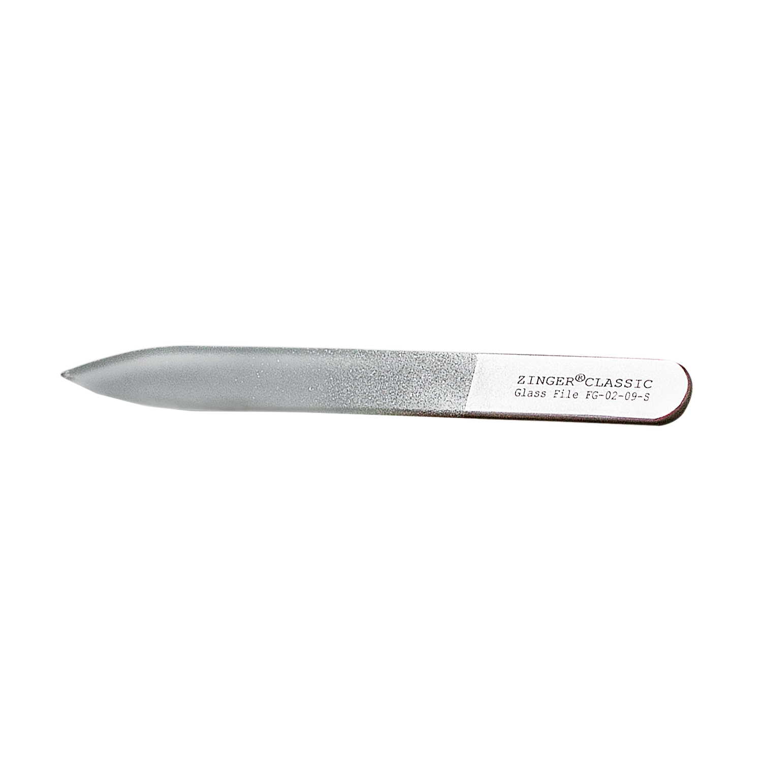 

Пилка манікюрна Zinger FG-02-09-SILVER, середня, двостороння, скляна,90 мм