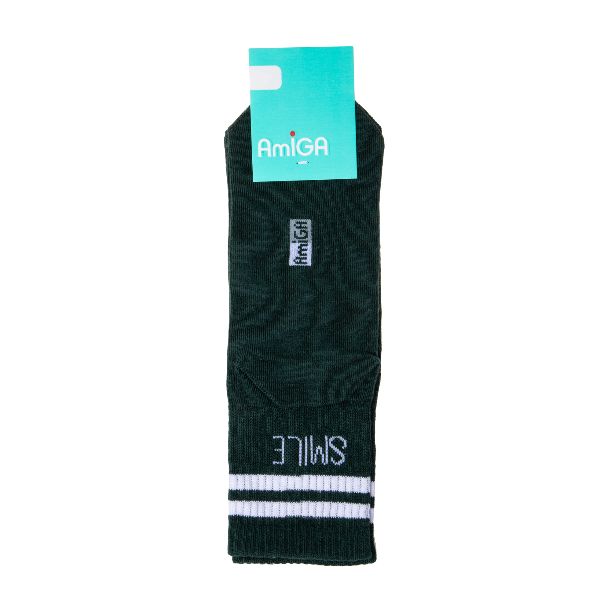 

Шкарпетки жіночі AmiGА середні Smile, темно-зелені, розмір 23-25