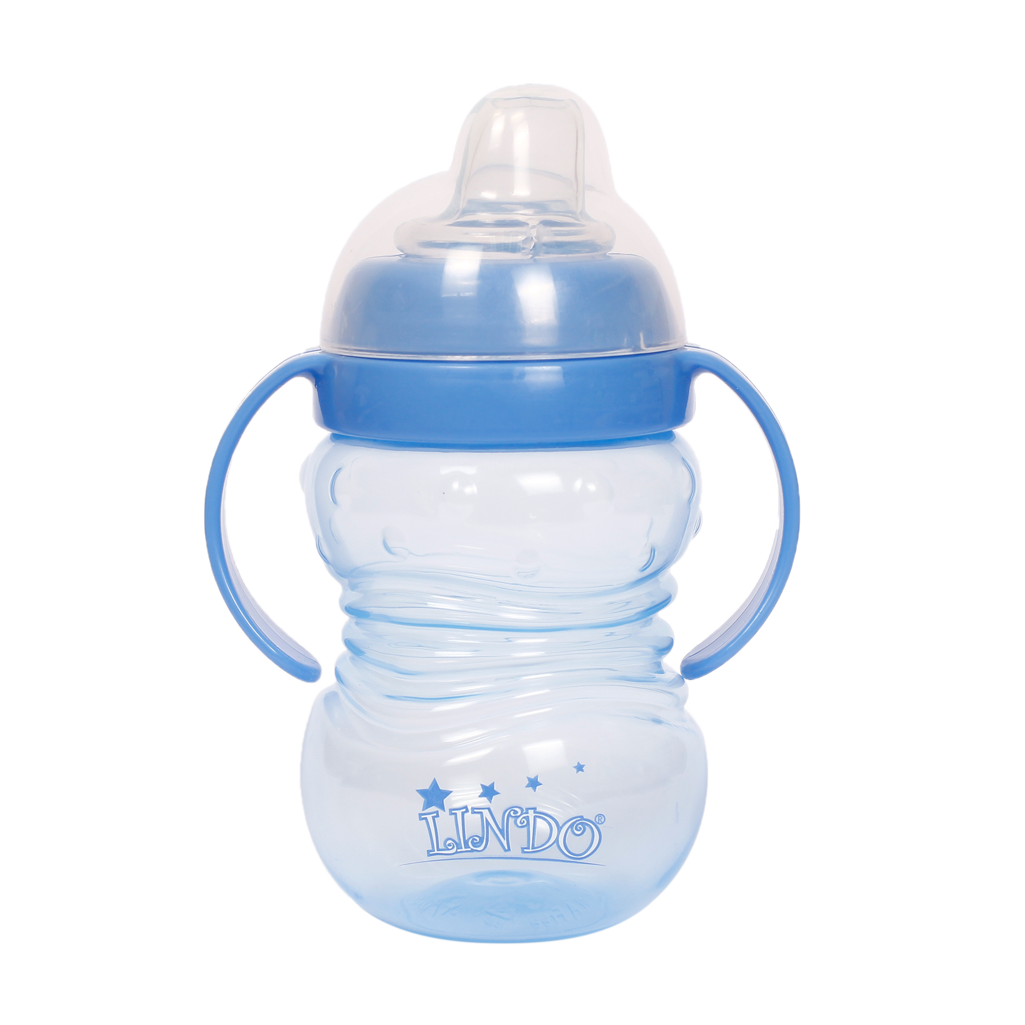 

Поїлка-непроливайка Lindo LI 704 з силіконовим носиком і ручками, блакитна, 270 мл