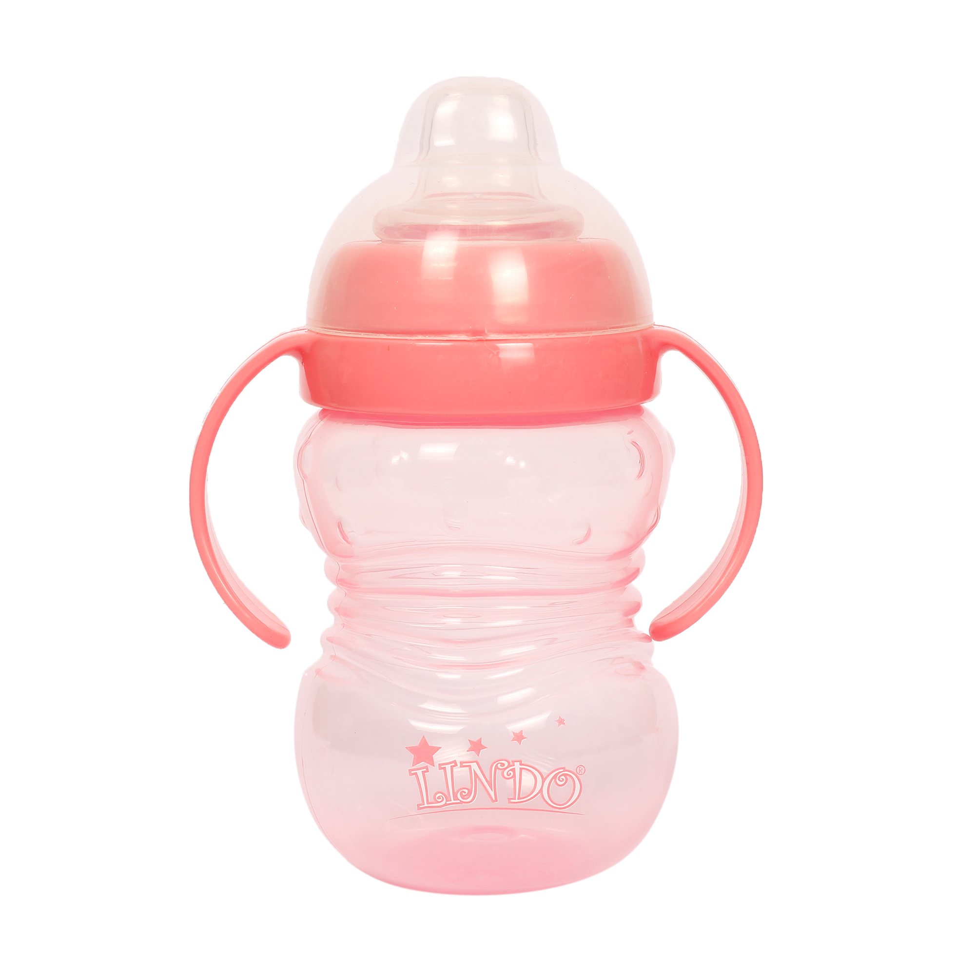 

Поїлка-непроливайка Lindo LI 704 з силіконовим носиком і ручками, рожева, 270 мл