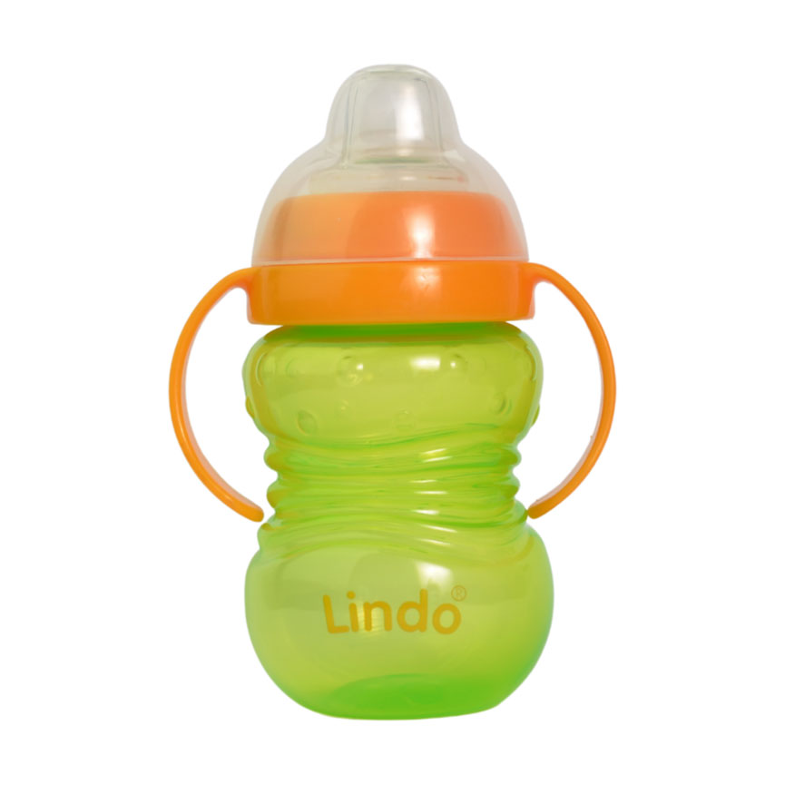 

Поїлка-непроливайка Lindo LI 704 з силіконовим носиком і ручками зелена, 270 мл