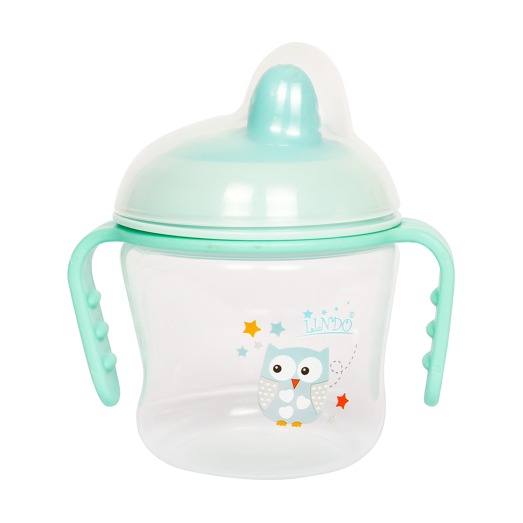 

Поїлка-непроливайка Lindo LI 710 з ручками і м'яким носиком, зелена, 150 мл