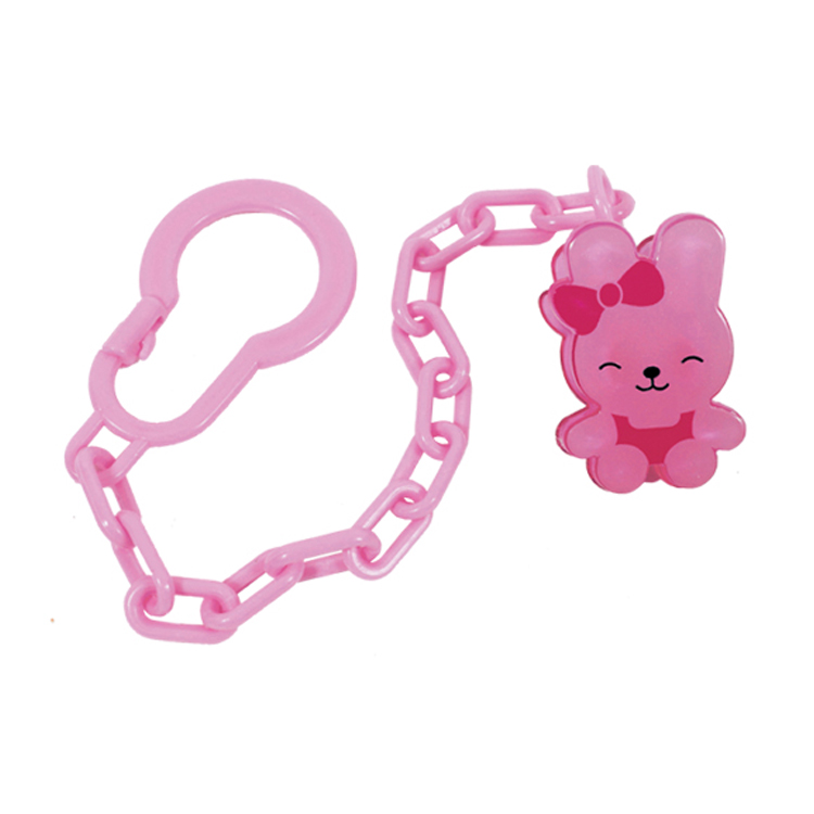 

Ланцюжок для пустушки Lindo Pk 217 на кліпсі, рожевий зайчик