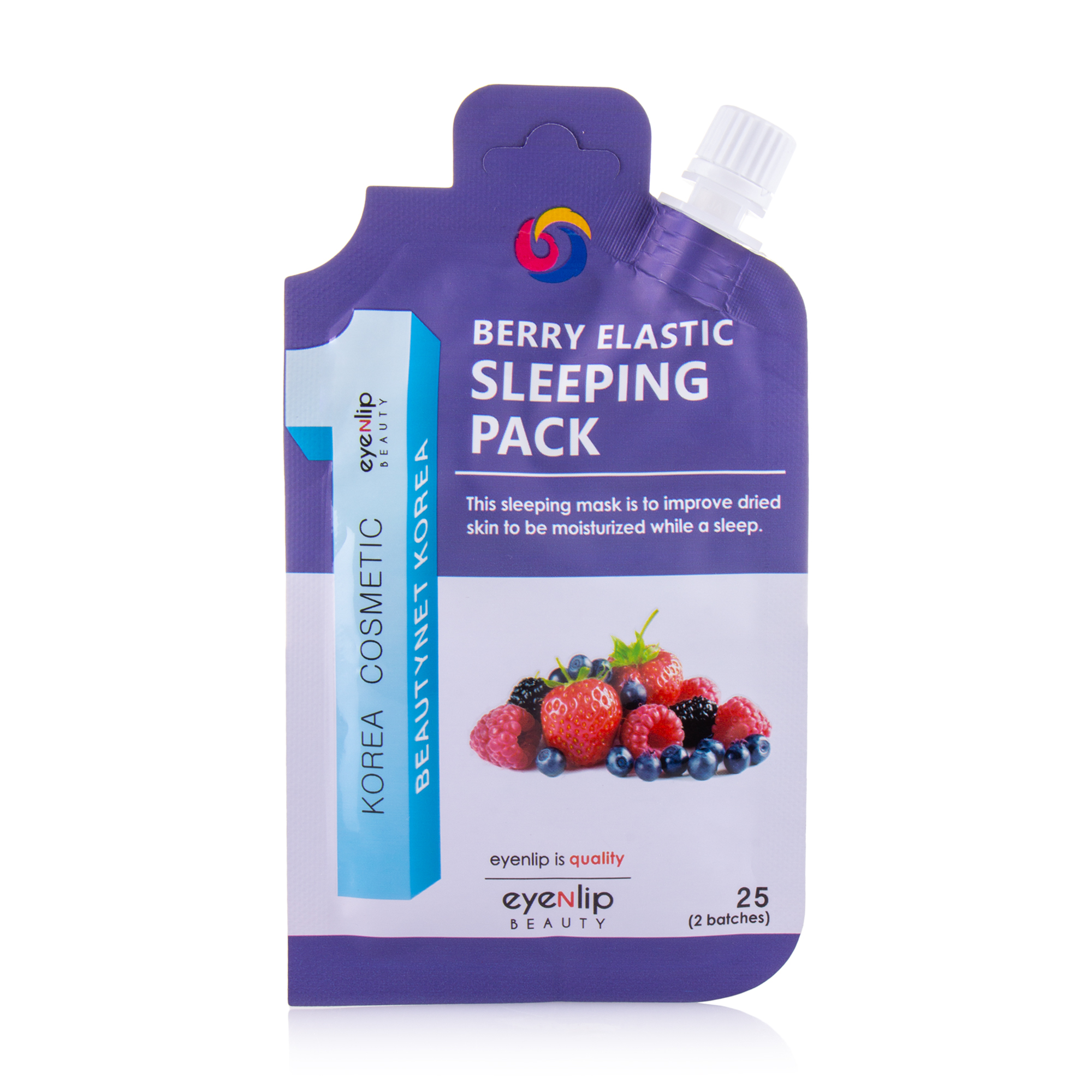 

Нічна маска для обличчя Eyenlip Spout Pouch Berry Elastic Sleeping Pack для сухої шкіри, 25 г