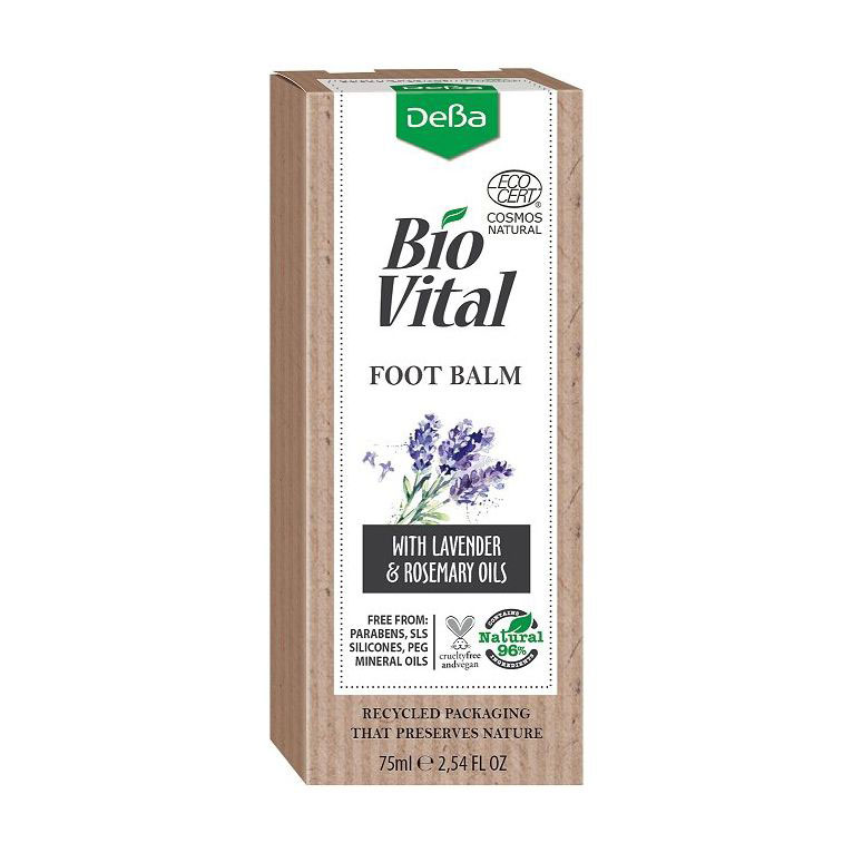 

Крем для ніг DeBa Bio Vital пом'якшувальний та живильний, з оліями лаванди і розмарину, 75 мл