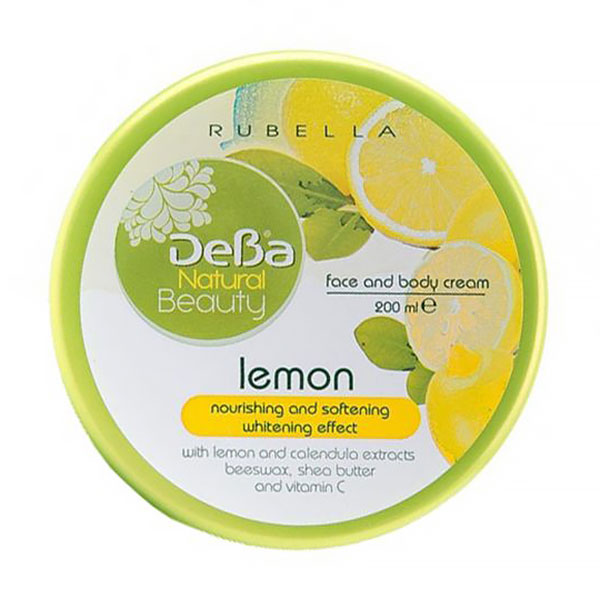 

Крем для обличчя та тіла DeBa Natural Beauty живильний, пом'якшуючий і освітлюючий, лимон, 200 мл