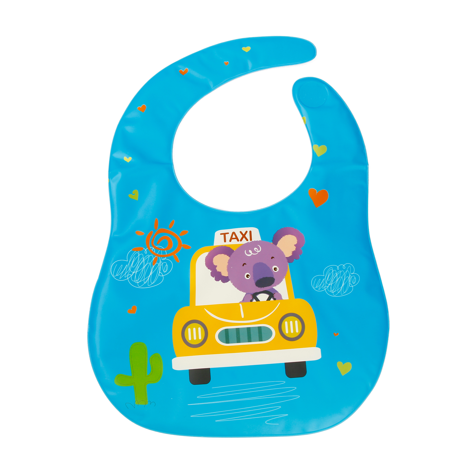 

Слинявчик Lindo Ф 930 на липучці з прозорою кишенею, Коала, блакитний