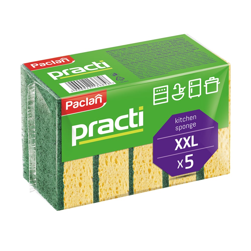 

Губки кухонні Paclan, 5 шт