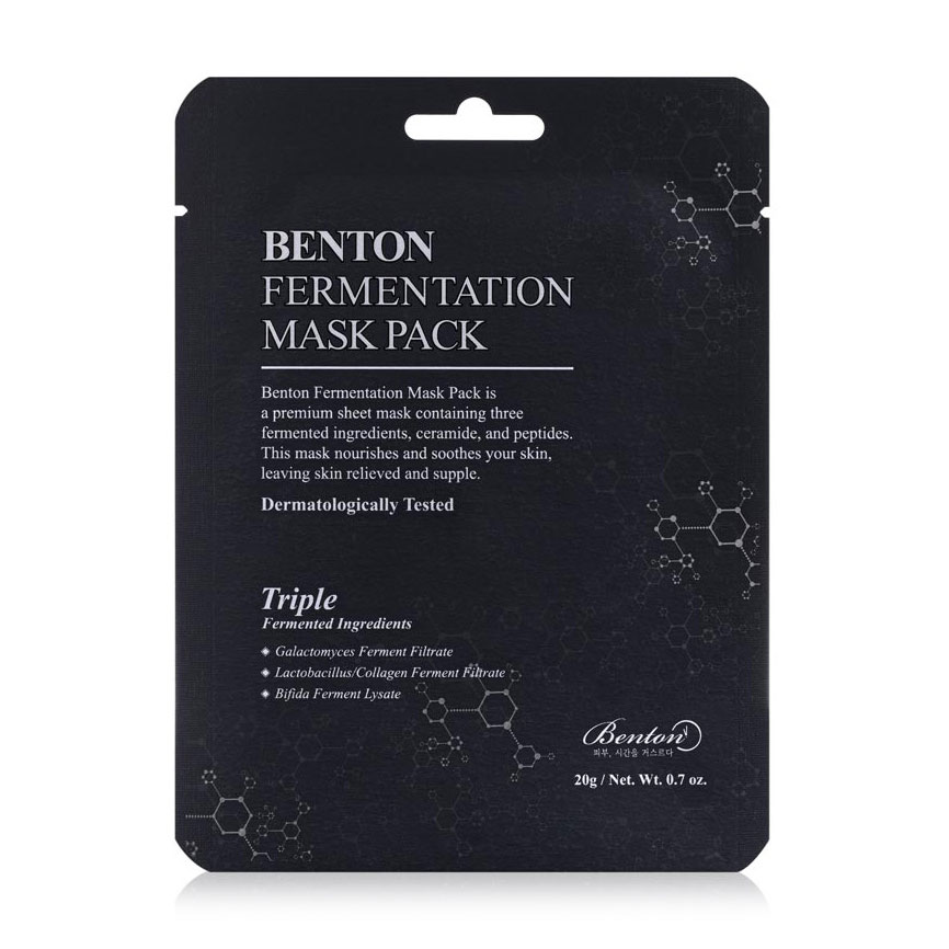 

Уцінка! Тканинна маска для обличчя Benton Fermentation Mask Pack з ферментованими компонентами та пептидами, 20 г