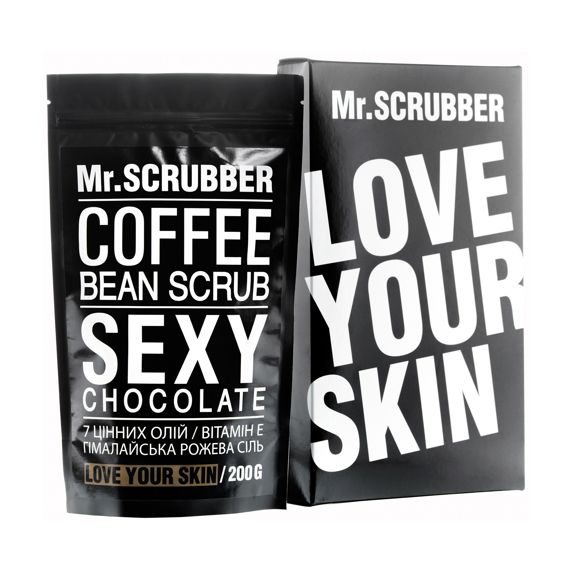 

Уцінка! Кавовий скраб для тіла й обличчя Mr.Scrubber Sexy Сhocolate для всіх типів шкіри, 200 г