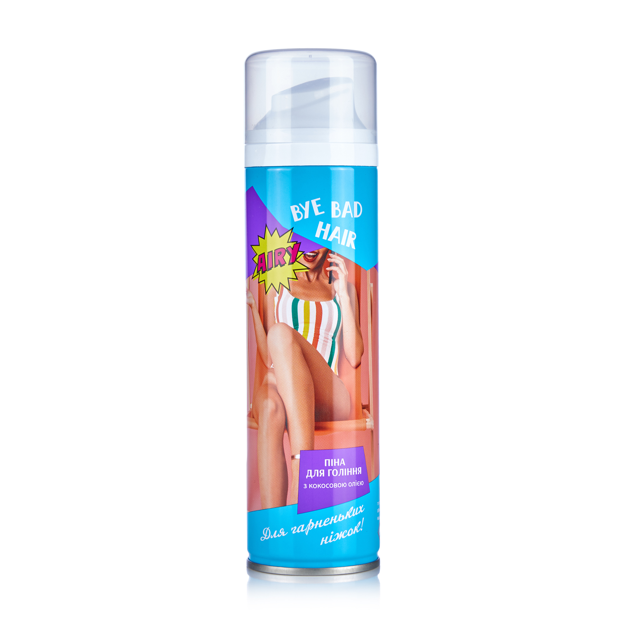 

Жіноча піна для гоління BYE BAD HAIR Airy, з олією кокосу, 200 мл