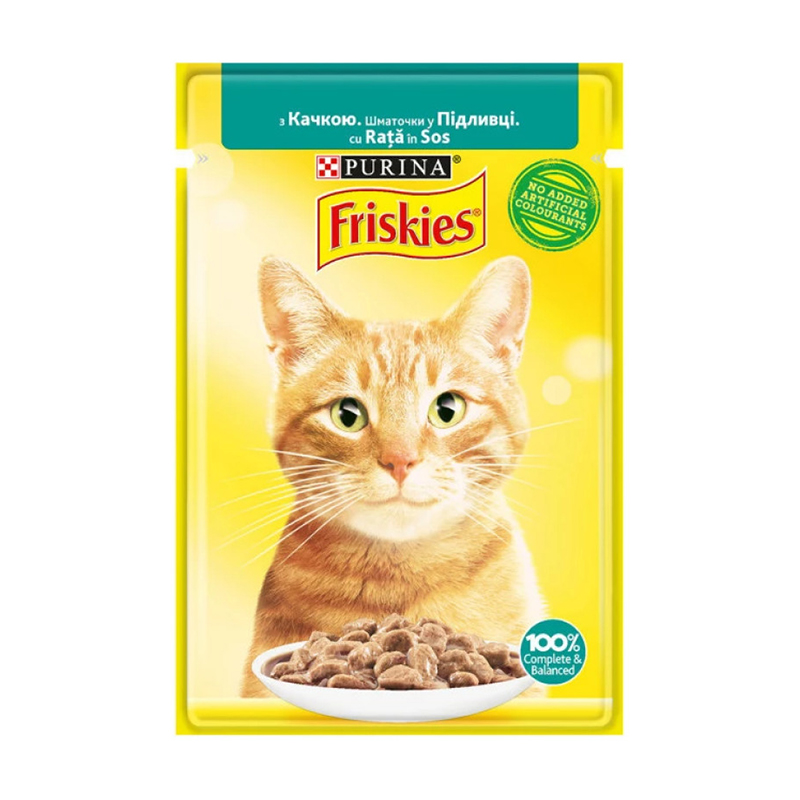 

Уцінка! Вологий корм для кішок Purina Friskies Качка у підливі, 85 г