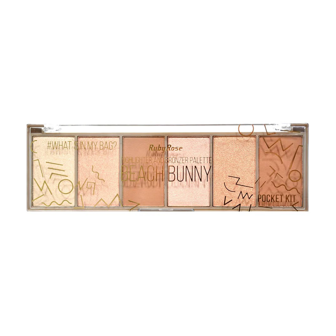 

Палетка для макіяжу Ruby Rose Beach Bunny Highlighter And Bronzer Palette HB-7514, 21 г
