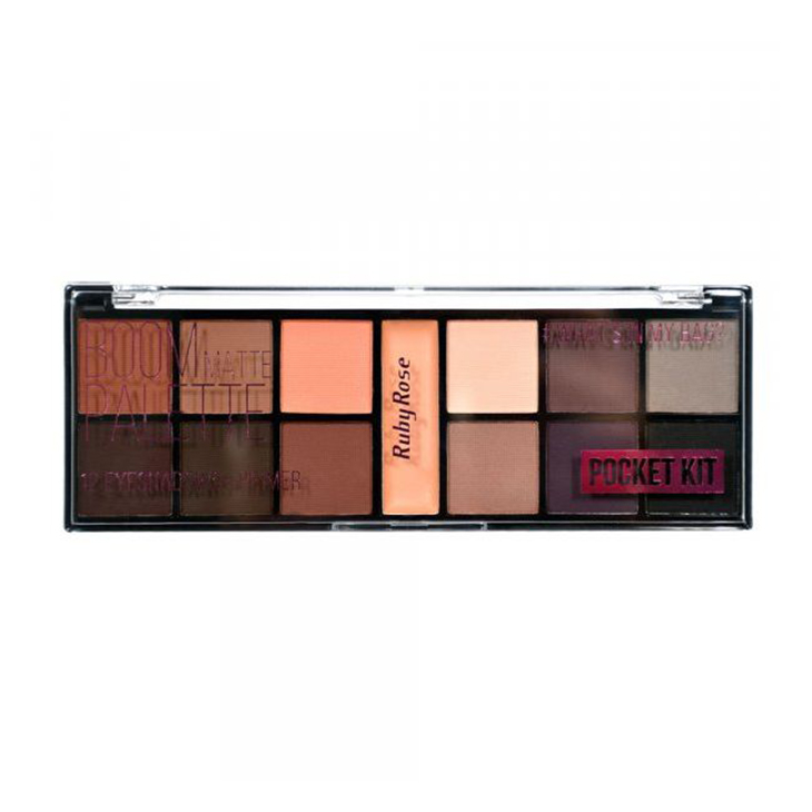 

Палетка тіней для повік з праймером Ruby Rose Pocket Palette Kit HB-9947 Boom Matte, 14.1 г