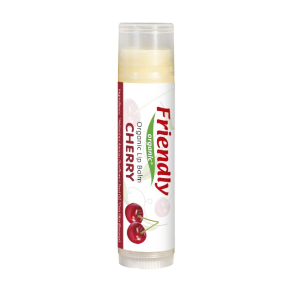 

Бальзам для губ Friendly Organic Lip Balm Cherry Flavor Вишневий аромат, для дітей і мам, 4.25 г