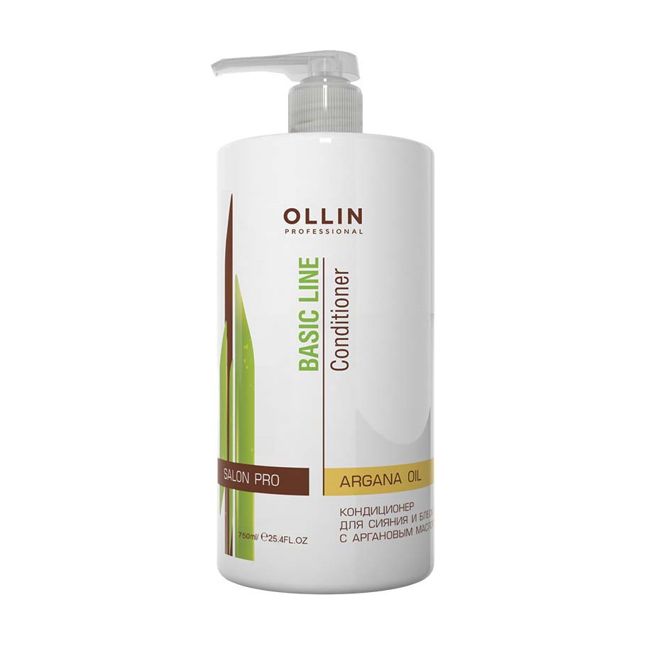 

Кондиціонер для сяйва та блиску волосся Ollin Professional Basic Line Conditioner з аргановою олією, 750 мл